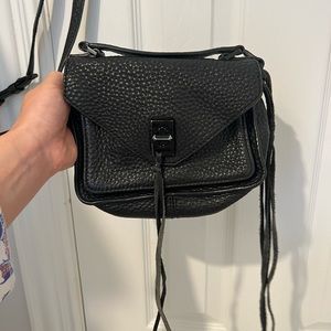 Rebecca Minkoff Mini Black Crossbody Purse with Tassles